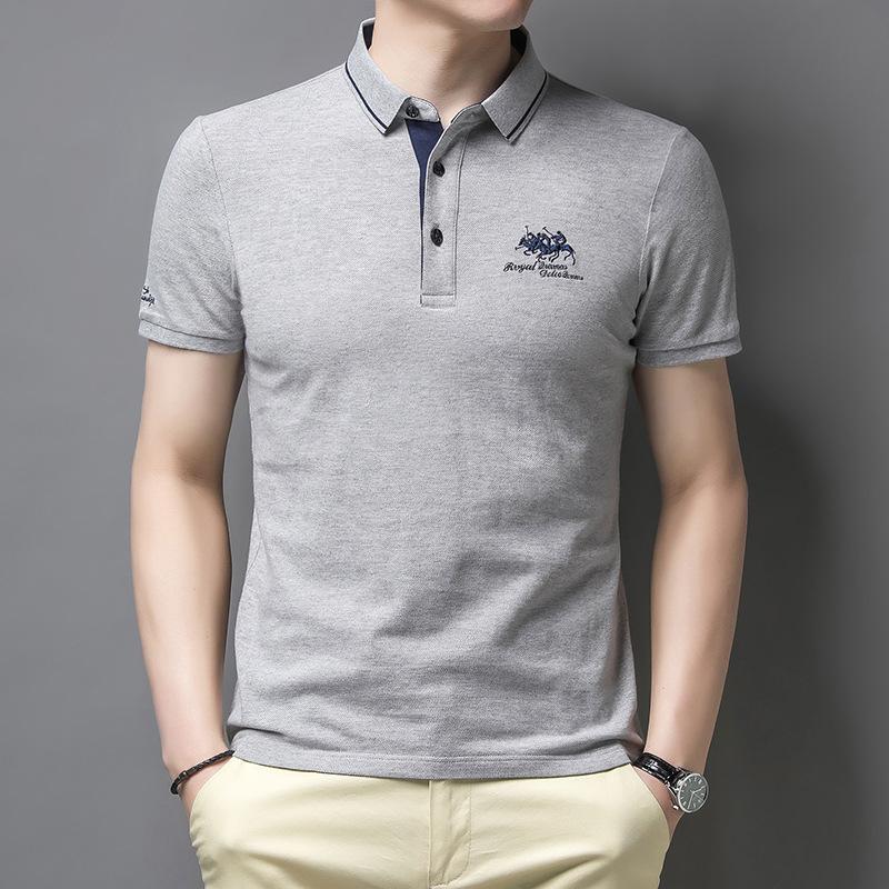 Heren Casual Korte Mouw Poloshirt met Knopen