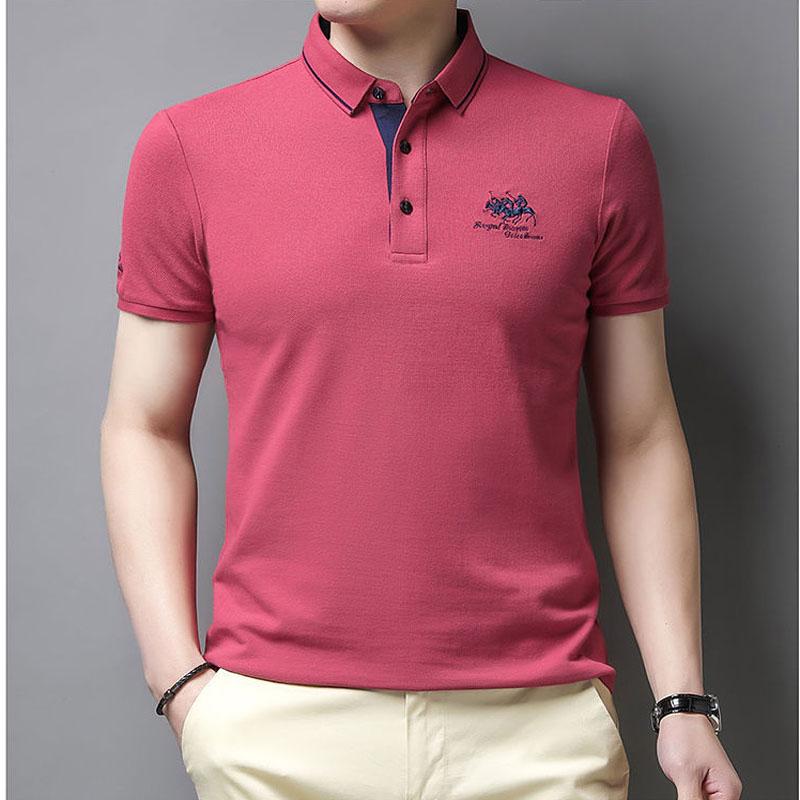 Heren Casual Korte Mouw Poloshirt met Knopen