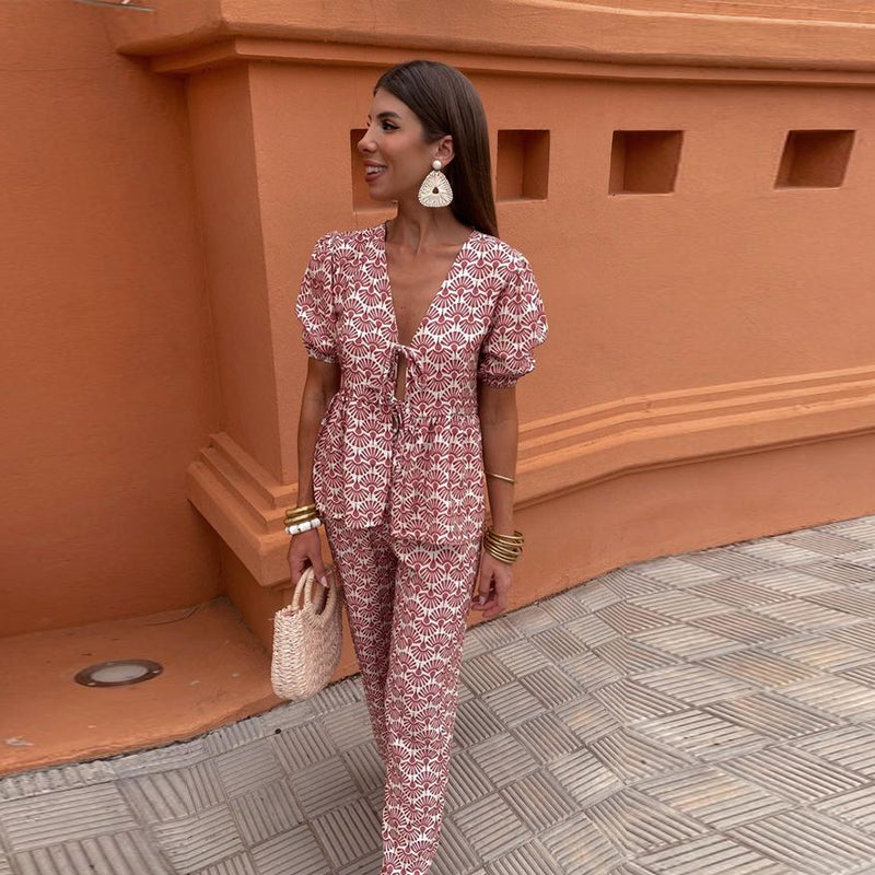 Tweedelige Linnen Outfit voor Dames – Perfect voor de Zomer