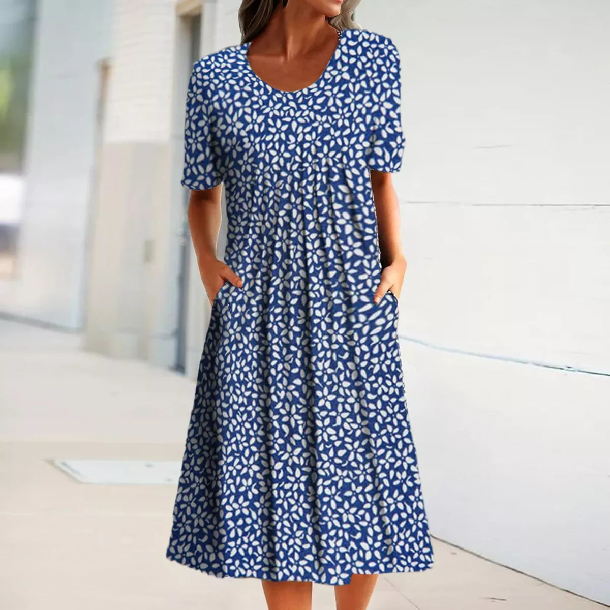 Zomerse Midi Jurk met Bloemenprint voor Dames