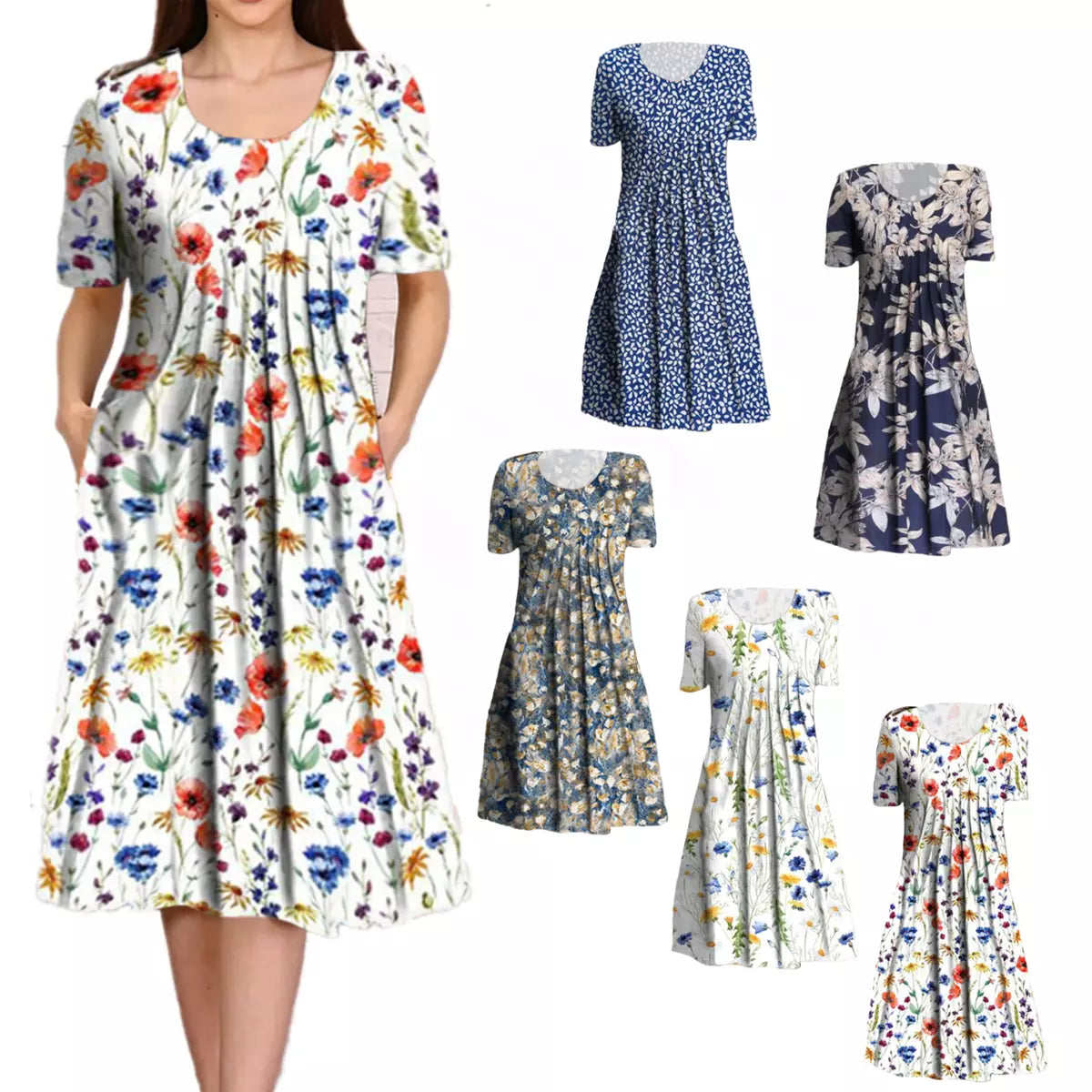 Zomerse Midi Jurk met Bloemenprint voor Dames