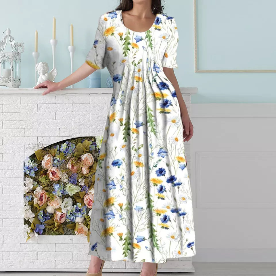 Zomerse Midi Jurk met Bloemenprint voor Dames