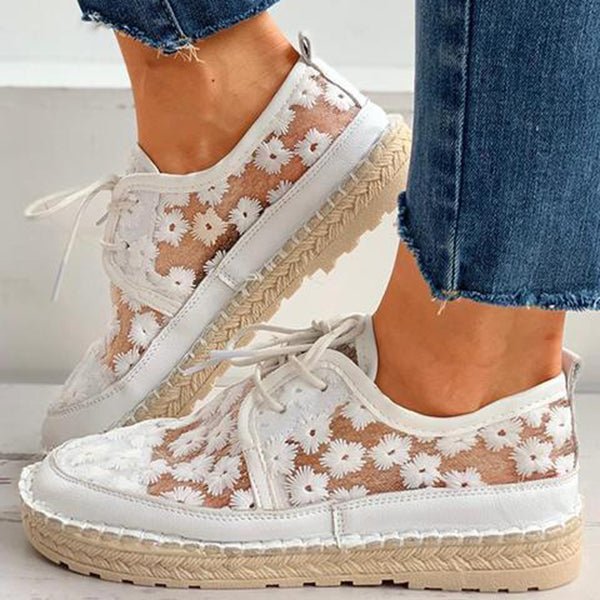 Comfortabele schoen voor dagelijks gebruik met bloemenpatroon voor dames