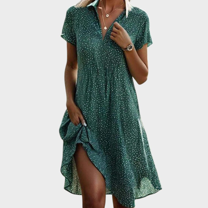 Midi Jurk met Polkadot Print voor dames