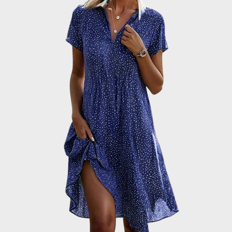 Midi Jurk met Polkadot Print voor dames
