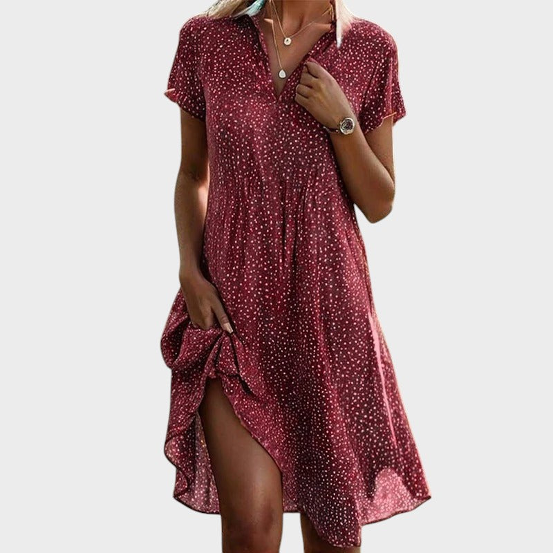 Midi Jurk met Polkadot Print voor dames