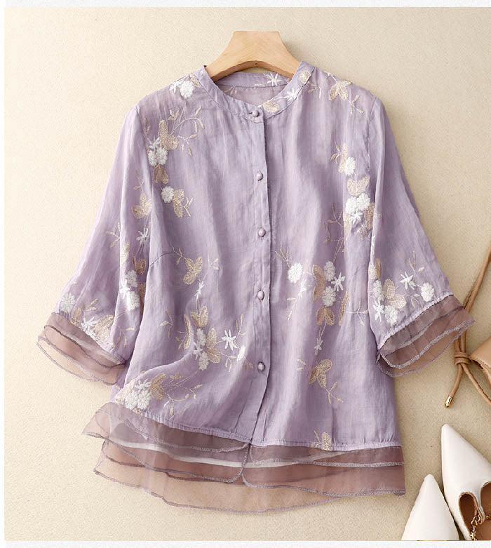 Stijlvolle Blouse met Fijne Borduursels