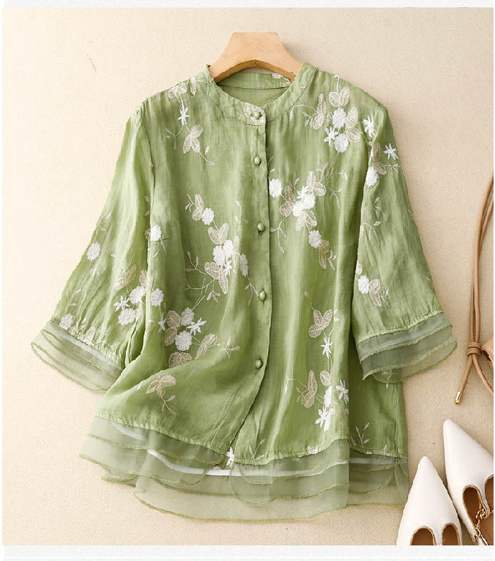Stijlvolle Blouse met Fijne Borduursels